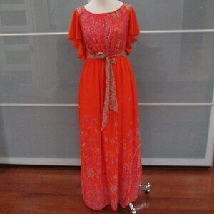 Anthropologie Maeve Dress Sz 2 Blushed Paisley Boho Festival Maxi Flowy